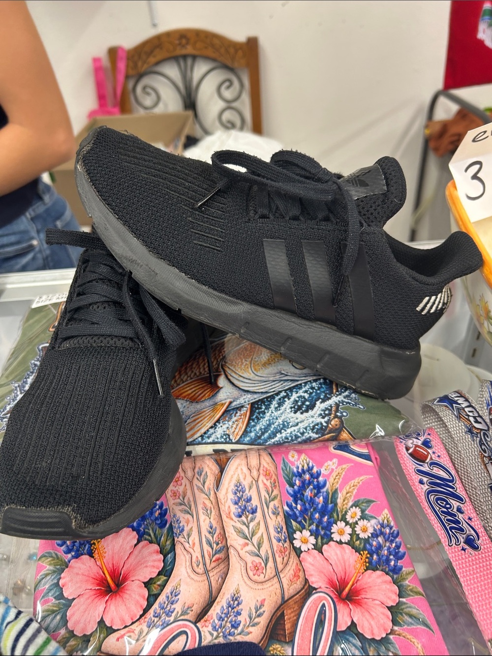 Wonabs  Black Knit Athletic Sneakers - Casual Everyday Shoe